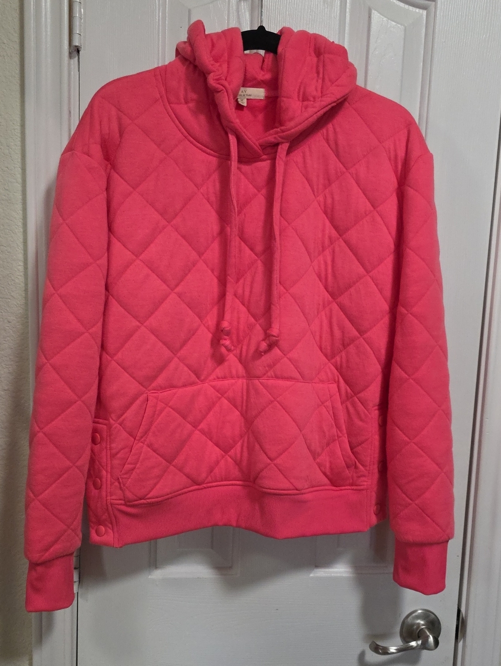 CHELSEA & VIOLET Quilted Pink Hoodie Jacket - Women SLsize M